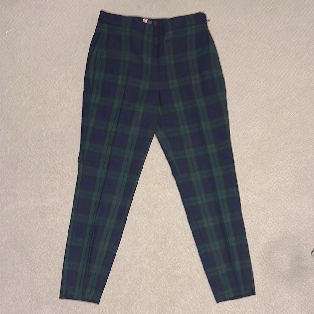 J. Crew Green and Blue Plaid Pants